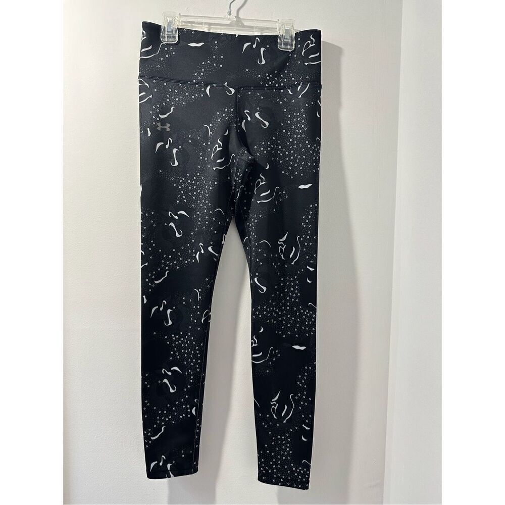 Under Armour women’s black white printed leggings size Medium #36-1688